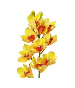 Yellow Orchid With Pink Stamen 71cm