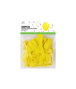 Yellow Plain Latex Balloons 12inch 20pk