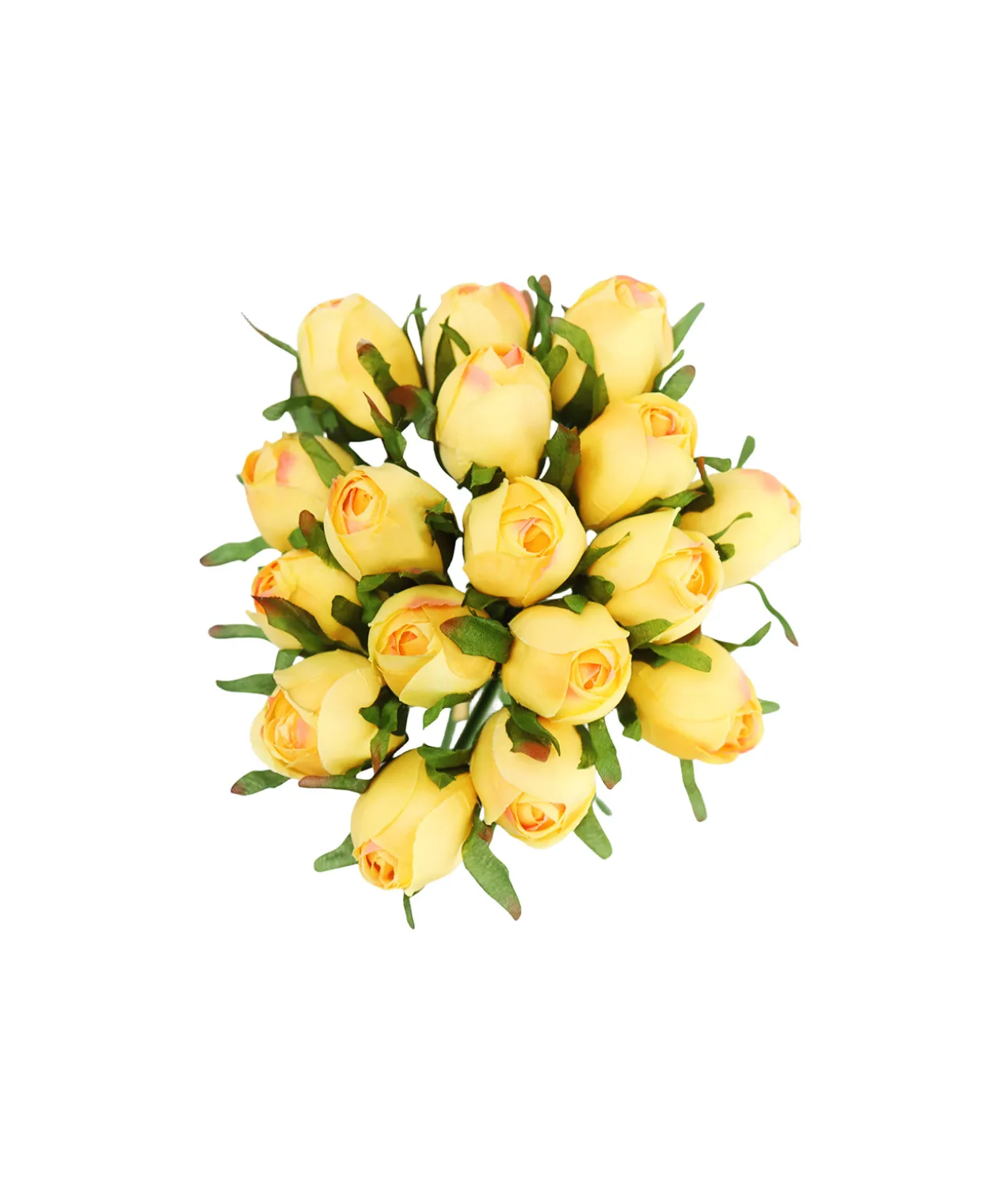 Yellow Rose Bud 18 Head 28cm