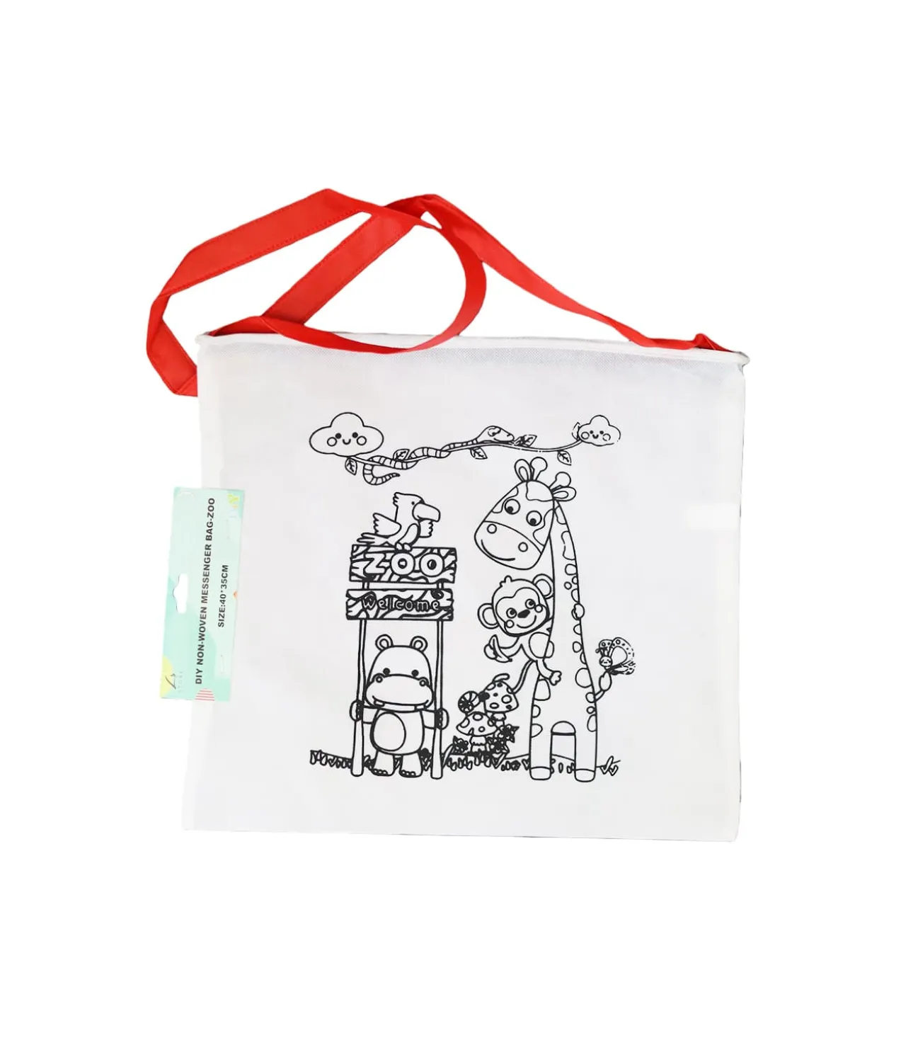 Zoo DIY Non-Woven Messenger Bag 40x35cm